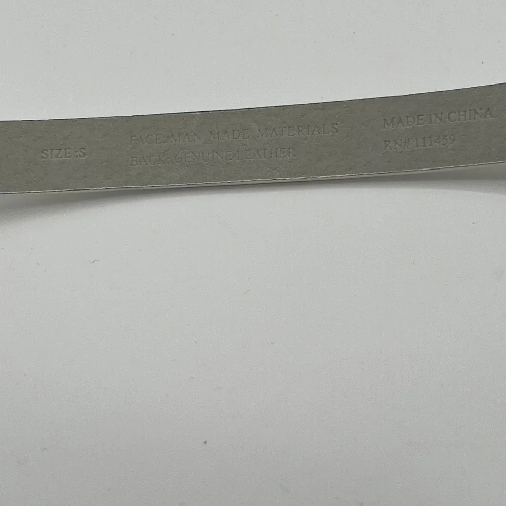 White House Black‎ Market S White Leather Skinny Belt Silver Buckle Minimalist